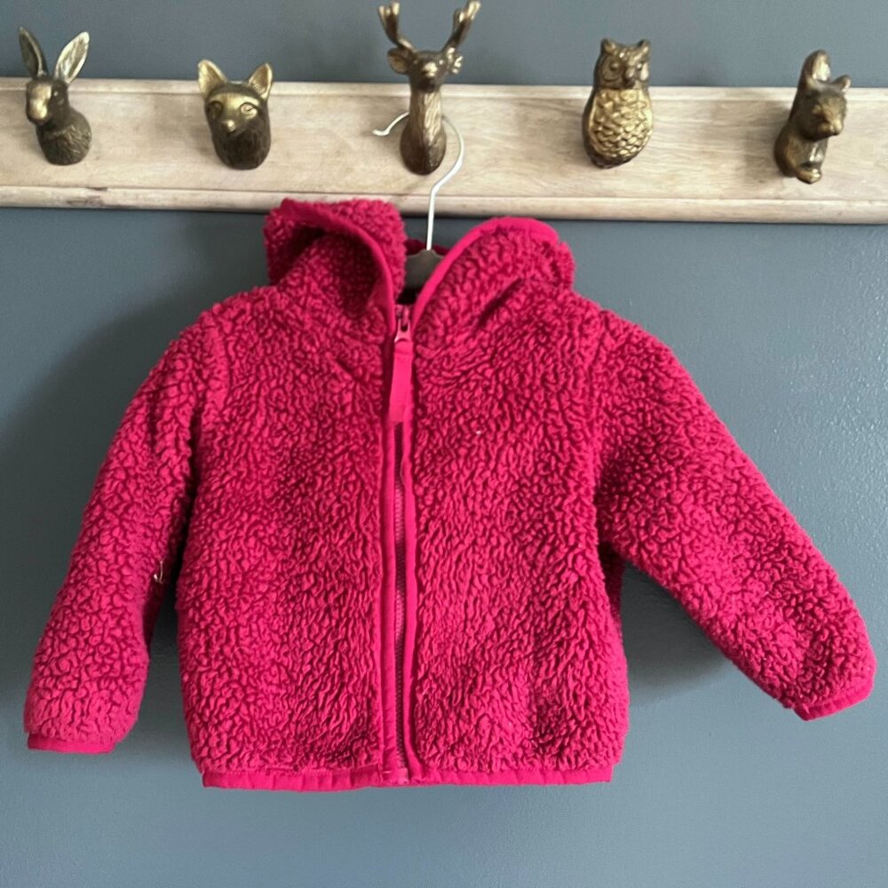 Primary Baby Raspberry Teddy Fleece Jacket